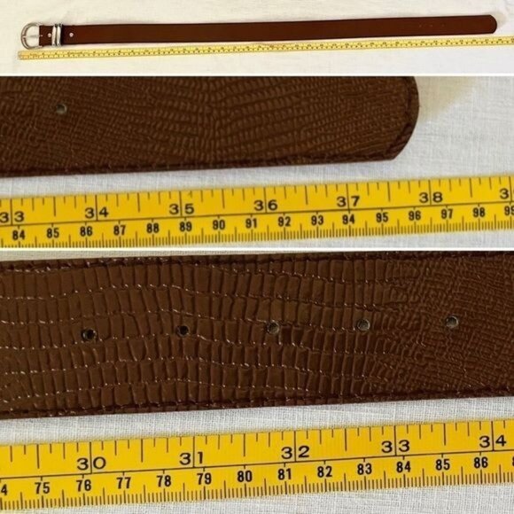 Vintage Snakeskin Embossed Faux Leather Wide Belt Womens Sz 11/12 by SOTA - Picture 4 of 6